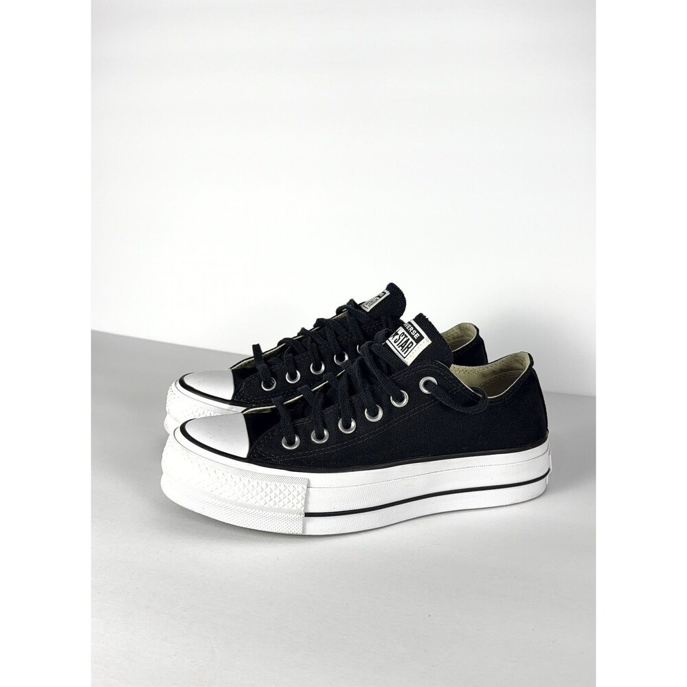 Converse Chuck Taylor All Star Lift Platform Black Low Top Shoes Size Women 8